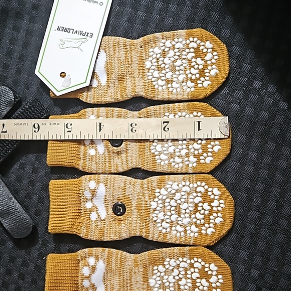 Expawlorer, slip proof, slide proof, dog socks, size small, mustard yellow. - Picture 4 of 7